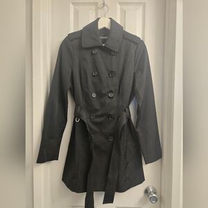 EXPRESS - Black Double Breasted Belted Trench Coat Size Small NWT